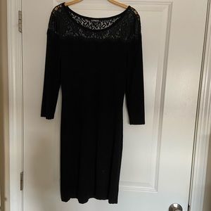 Express Black Lace-Top Dress- Large